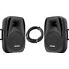 Pronomic PH15A Coppia Diffusori da Palco e Concerto, Diffusori PA Attivi, Cassa PA Mobile con Cavo XLR, (USB/SD/Bluetooth Lettore MP3, 200 W RMS / 350 W Peak, Woofer 15, Tweeter 1,35) Set