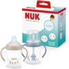 NUK Perfect Match Learner Biberon | 6+ mesi | 150 ml | Bicchiere antigoccia con cannuccia per bambini | Manici antiscivolo | Blu | Confezione da 2