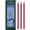 Faber-Castell Grip 2001 - Matita triangolare in grafite, mina di grado B, confezione regalo da 3 matite (Rosso)