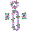 Aomig Set di Ghirlande Fiori Hawaiane, Colorate Collana Hawaiana Lei, 4 Pezzi Decorazioni per Feste Hawaiane, per Bambini, Adulti, Donne, Tema Hawaii Ghirlande Decorazion per Spiaggia Tropicale Feste