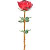 Warmhm Rosa di cristallo fiore stelo lungo rosa artificiale cristallo rosa matrimonio rosa di compleanno per donne ragazze (rosso)