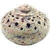 GURU SHOP Guru-Shop Porta Incenso Indiano, Ciotola in Pietra Ollare Potpourri - Ciotola India, Beige, 6x7,5x7,5 cm, Porta Incenso a Bastoncino