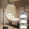 Strixorn Lampada cosmetica a LED a mezzaluna Testa luminosa girevole a 360° con 3 temperature di colore Lampada per ciglia regolabile in altezza con telecomando Per extension ciglia, trucco, tatuaggi, nail art