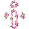 Aomig Set di Ghirlande Fiori Hawaiane, Colorate Collana Hawaiana Lei, 4 Pezzi Decorazioni per Feste Hawaiane, per Bambini, Adulti, Donne, Tema Hawaii Ghirlande Decorazion per Spiaggia Tropicale Feste