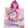 ILS I LOVE SHOPPING Poncho con cappuccio Asciugamano da spiaggia Mare e piscina Accappatoio in microfibra 55X90 cm asciugatura rapida, ultra morbido (Unicorno)