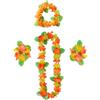 Aomig Set di Ghirlande Fiori Hawaiane, Colorate Collana Hawaiana Lei, 4 Pezzi Decorazioni per Feste Hawaiane, per Bambini, Adulti, Donne, Tema Hawaii Ghirlande Decorazion per Spiaggia Tropicale Feste