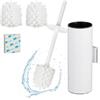 Relaxdays Scopino Bagno WC, Portascopino da Parete, Spazzola con Contenitore in Acciaio e Plastica