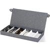 AiQInu Portaocchiali Organizer 6 Scomparti, Custodia da Viaggio in Tissuto Oxford con Fodera Cotone-Lino, 38x17x5cm Porta Occhiali Multiuso per Uomo Donna, Regalo per Appassionati di Occhiali
