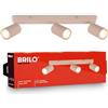 BRILONER - Plafoniera orientabile, attacco GU10, max 9 W, faretti soffitto, lampada soffitto, plafoneria, plafoniere, camera da letto, faretto, faretti cucina, 44 cm, Beige