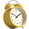 Newgate® Charlie Bell Echo sveglia | Interpretazione moderna del classico orologio a campana gemella | Giallo | Numeri facili da leggere | Ideale per comodino, scrivania o scaffale