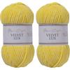 Utopia Crafts Velvet Lux Filato Chenille Vellutato - 2x100g, 220m, Super Morbido Chunky per Maglia e Uncinetto, 100% Poliestere OEKO-TEX, Coperte, Peluche & Deco (Giallo Sole)