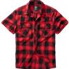 Brandit Camicia Check a maniche corte, rosso/nero,
