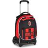 Seven Trolley Scuola Jack 3 Ruote Milan, Nero, 33 L, Scomponibile, Cross-over System, 3 in 1, Uso Zaino, Tasca frontale, Scuola elementare e media, Bambino, Ragazzo, Calcio, Prodotto ufficiale