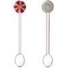 Set 2 Cucchiaini Rosa e Bianco con Lecca-lecca Schiaccianoci Ichendorf - Design Alessandra Baldereschi