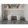 LANERI Coppia di Sanitari Modello Edge Rimless - Senza brida - Filo muro a terra bianco con coprivaso soft close, design squadrato