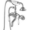 gotonovo Cromo polacco Clawfoot Vasca Rubinetto Montaggio A Parete Doccia Tenuto In Mano Vasca Da Bagno Rubinetto Set Doppia Maniglia Croce con Centro 3-3/8 Pollice con Adattatore Braccia Oscillanti Regolabile