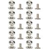 SEIWEI 10 borchie a bottone in argento massiccio con testa rotonda e viti, set di rivetti in lega di zinco, accessori fai da te in pelle per cinture, cinghie, borsa (10 mm)