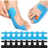 Nzoike 50 Pezzi Kinesiotape per Alluce Valgo, Pretagliato Nastro Kinesiologico Alluce Valgo in Cotone, Impermeabile Traspirante per Alleviare il Dolore (Nero + Blu)