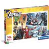 Clementoni - Puzzle per Bambini 104 Pezzi Super, per Bambini 6+ Anni, Illustrazione con Supereroi Marvel Avengers, Idea Regalo, Made in Italy, 48,5x33,5 cm, 25011