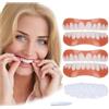 eaacaa 2 Paia Faccette Denti Sorrisi Cosmetici, Sicuro e Confortevole Dente Provvisorio Superiore e Inferiore con Perline di Riparazione per Uomini e Donne La Riparazione Temporanea di Problemi Dentali