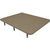 DUÉRMETE ONLINE - Base imbottita 3D super rinforzata, grande stabilità con 5 barre transversali e 6 gambe metalliche filettate da 27 cm, 90 x 190, beige