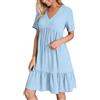 LKRSEEF Abiti Estivi Donna Vestiti Abitino Primaverile Mare Vestito Cotone Casual Estivo Abito Elegante in Lino Boho Chic Dresses Leggero Corto Abbigliamento Summer for Women Rosa XXL