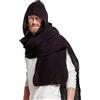 ZEPFJHE 2 in 1 Donne Adolescenti Sciarpa con Cappuccio Set Inverno Cotone Pullover Cappello Autunno Caldo Adulto Sciarpa Cappello Caldo per Fidanzata, nero, Come descritta