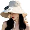 Generic Cappello con visiera a tesa larga, protezione UV, traspirante, protezione solare, per donne, campeggio, escursionismo, alpinismo, pesca, attività all'aperto, ciclismo, Color crema