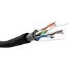 Goobay 57294 Cavo di rete CAT 5e per esterni, F/UTP, nero, 100 m - miscela di rame CCA per applicazioni SOHO, AWG 24/1 (solido), PE