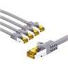 Goobay Cavo patch RJ45 CAT 6A S/FTP (PiMF), 500 MHz con cavo grezzo CAT 7, 5 m, grigio, set da 5, 5 m - Rivestimento del cavo privo di alogeni LSZH, connettore RJ45 (CAT 6A), CU