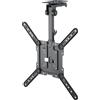 Goobay 70824 Supporto a soffitto per TV Basic (M), nero - supporto per televisori da 23 a 55 pollici (58 - 140 cm), max. 20 kg, orientabile lateralmente, angolo del soffitto regolabile in modo variabile