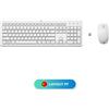 HP Mouse e tastiera wireless HP 230, formato standard, wireless, tecnologia RF, tasti a membrana, bianco, include mouse