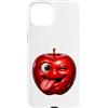 Funny Apple Tongue Out AI Gen Alpha Gift Custodia per iPhone 15 Plus AI Apple Tongue Out Brainrot Fruit Funny Gen Z Stupido Meme