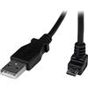 StarTech.com 2m Micro USB Cable - A to Down Angle Micro B - First End: 1 x 4-pin USB 2.0 Type A - Male - Second End: 1 x 5-pin Micro USB 2.0 Type B - Male - 480 Mbit/s - Shielding - 24/30 AWG - Black