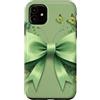 Sage & Mint Green Bows And Ribbons Gifts Custodia per iPhone 11 Carino Coquette Verde Fiocco Farfalla Nastro