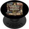 Liberty Earned Brave Veteran USA 1176 25 Libertà guadagnata dal coraggioso veterano patriottico USA 1776 bandiere PopSockets PopGrip Adesivo