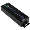 StarTech.com Hub USB 3.0 industriale a 10 porte - Adattatore di alimentazione esterno - Protezione ESD e sovratensioni a 350W (HB30A10AME)