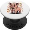 Board & Brie Co Cute Pig Pork Lover Charcuterie Foodie Mascot PopSockets PopGrip Adesivo