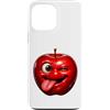 Funny Apple Tongue Out AI Gen Alpha Gift Custodia per iPhone 13 Pro Max AI Apple Tongue Out Brainrot Fruit Funny Gen Z Stupido Meme