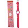 Zerodis Adorabile orologio da bambino impermeabile per bambini, orologio da polso per bambini Riconoscimento dei tempi Giocattolo educativo Lettera modello Unisex Dimensione regolabile(Rosso)