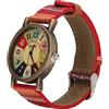 Ausla Orologi da Donna Alla Moda, Orologio da Polso Stile Bohémien Orologio Orologio da Donna Colorato con Cinturino in Pelle PU per Festa di Compleanno (rosso)