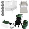 Azzurra Design Lettino completo Web con Passeggino 2in1 Isbjiorn Green