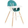 kikkaboo - Seggiolone 2in1 Nutri Wood Petrol