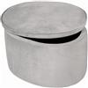 Roba Pouf Ovale per Bambini in Velluto - Grigio