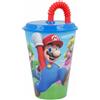 Disney Bicchiere con Cannuccia Mario Bross
