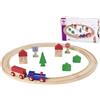 Eichhorn Ferrovia 100006200 - Ferrovia circolare, 20 pezzi, lunghezza 135 cm, legno di faggio certificato FSC, utilizzabile con altri sistemi ferroviari