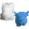 Tanxemery Stampo in silicone per mucca altopiano 3D, stampi per candele, stampi per candele, candele di cera di soia, resina epossidica