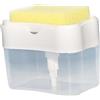 Yajuyi Dispenser Sapone Cucina Porta Spugna Dosatore Automatico Vassoio Multifunzionale in Plastica Adatto per Casa Scuola Ufficio Hotel Ristorante Fabbr, Bianco