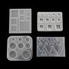 TAZIZI Stampo quadrato rotondo in resina epossidica a forma di triangolo, per fai da te, geometrica, in silicone, strumento per