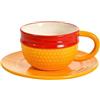 Elbenwald One Piece - Tazza con piattino Luffy cappello di paglia 200 ml in ceramica